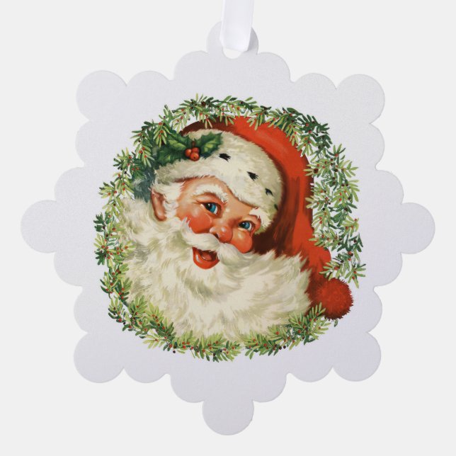 Carte d'ornement en papier de couronne Père Noël v (Recto)