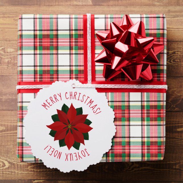 Carte d'ornement en papier Poinsettia rouge (Insitu (Cadeau))