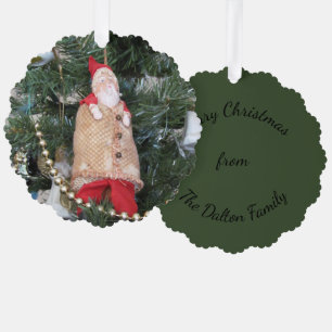 Carte d'ornement - Figure Père Noël antique