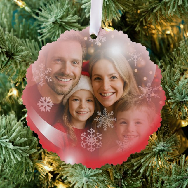 Carte d'ornement Modèle photo de Noël (Insitu (Arbre))
