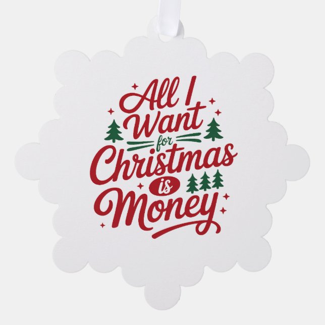 Carte d'ornement papier - Citation de Noël amusant (Recto)