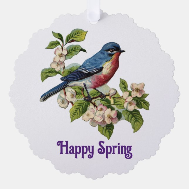 Carte d'ornement papier de printemps (Recto)