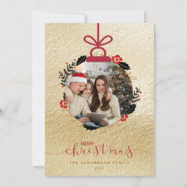 Carte d'ornement photo Gold Joyeux Noël