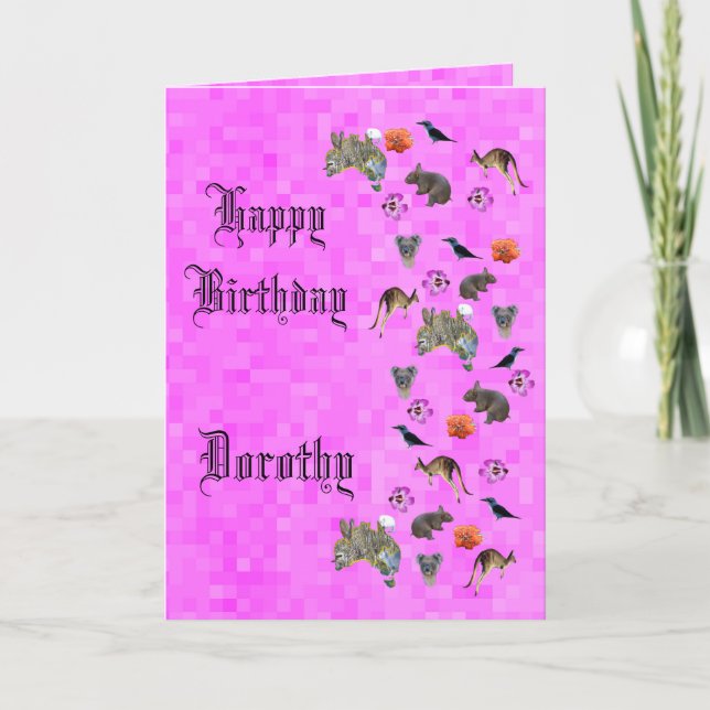 Carte Dorothy, Joyeux anniversaire Aussie Theme Birthday (Devant)