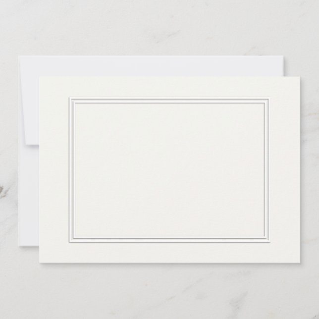 Carte Double bordure ombrée blanche sur papier blanc (Devant)