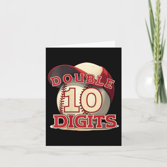 Carte Double chiffres femmes baseball Lover 10 ans Bo (Devant)