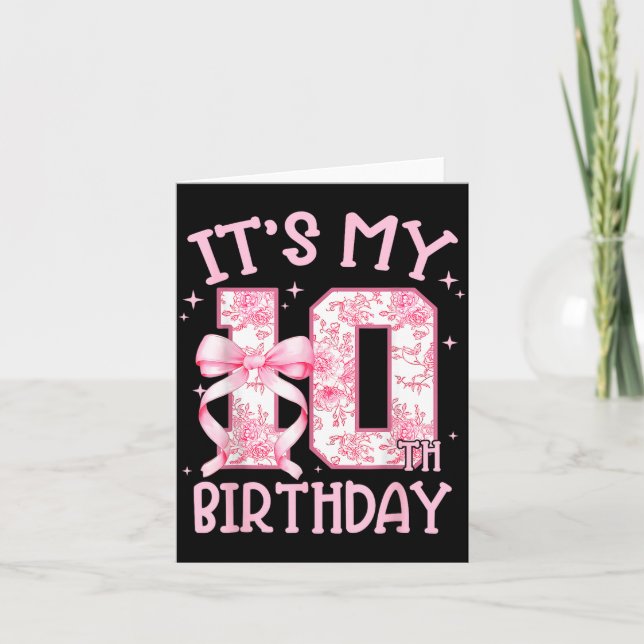 Carte Double Digits Birthday Girl 10th Birthday Coquette (Devant)