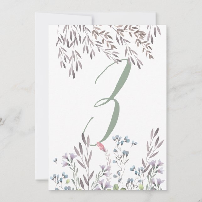 Carte double face de mariage aux fleurs sauvages n (Devant)