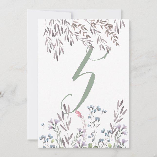 Carte double face de mariage avec fleurs sauvages  (Devant)