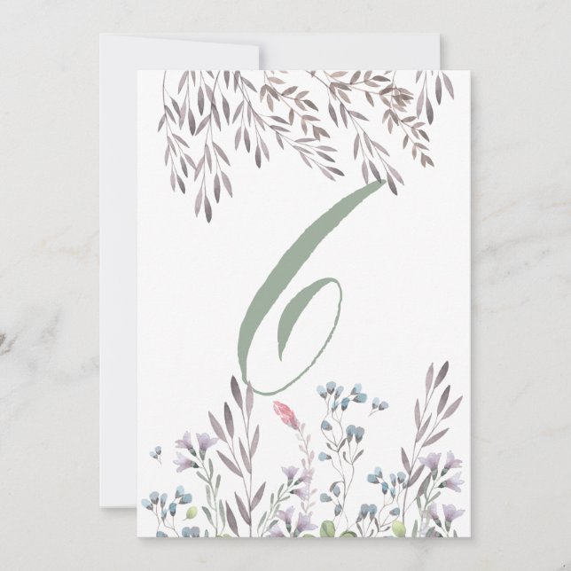 Carte double face de mariage avec fleurs sauvages  (Devant)