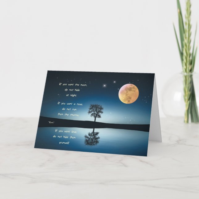 Carte double Rumi - If you want the moon (Devant)
