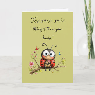 Carte Douce coccinelle vintage "Continuez"