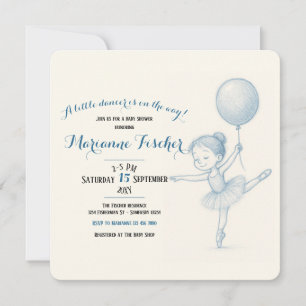 Carte Douce danseuse fantaisiste Fête de naissance de bé