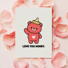Carte douce pour la Saint-Valentin : Love You Hone