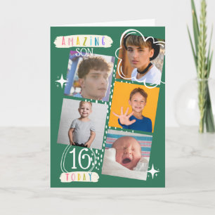 Carte Douces 16 années de souvenirs pour fils en photo
