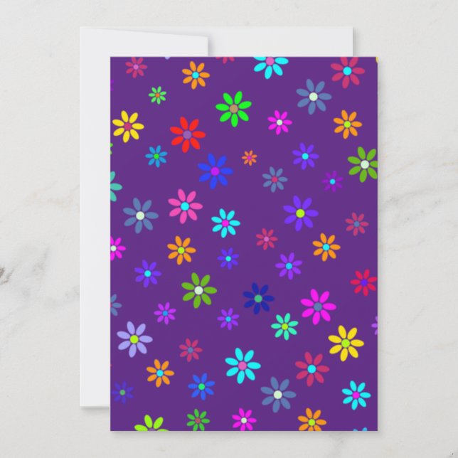 Carte Douche à fleurs - motif de couleur 1 (Devant)