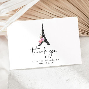 Carte Douche nuptiale minimaliste tour eiffel merci