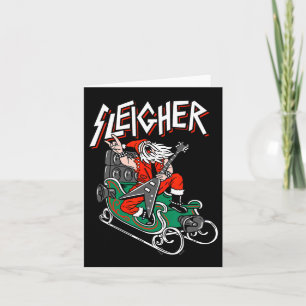 Carte Douille de Noël moche Dormir Lourd Metal Père Noël