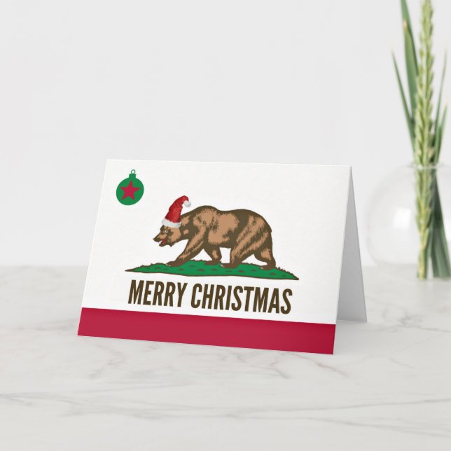 Carte d'ours de Noël Joyeux State of California (Devant)
