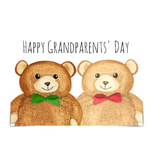 Carte d'ours grand-parent "Joyeux Grand-parents"