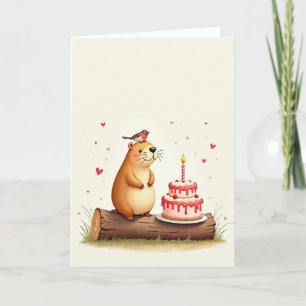 Carte d'ours heureux à pois
