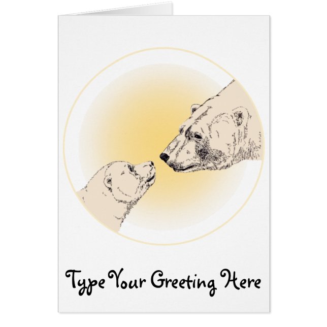 Carte d'ours polaire personnalisée Cartes d'art fa (Devant)