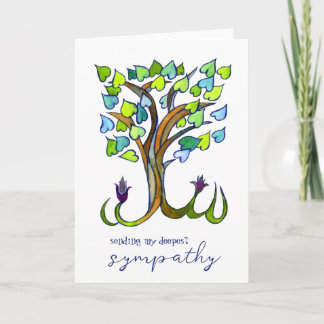 Carte Doux Coeur Arbre Condoléances Sympathie perte PERT