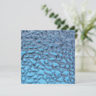 Carte Doux gouttes de pluie sur verre bleu