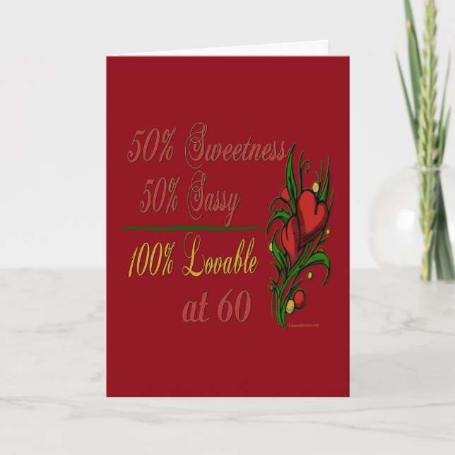 Carte Doux, Sassy, Aimable à 60 ans (Devant)