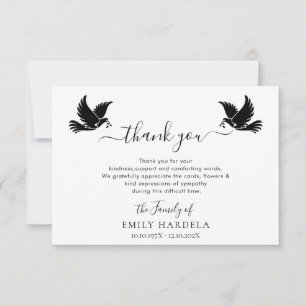 Carte Dove Elegant Funeral Thanks