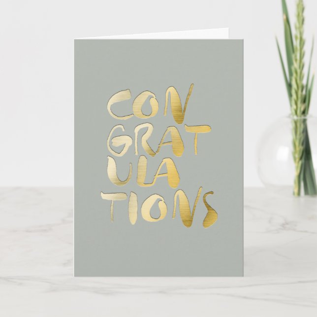 Carte Dove Grey Gold Lettering Félicitations (Devant)