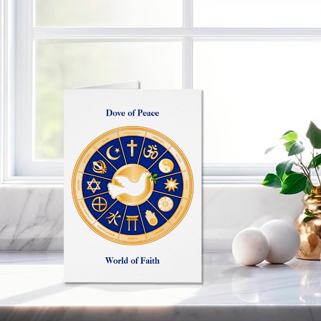 Carte Dove of Peace (Dove of Peace in a World of Faith. )
