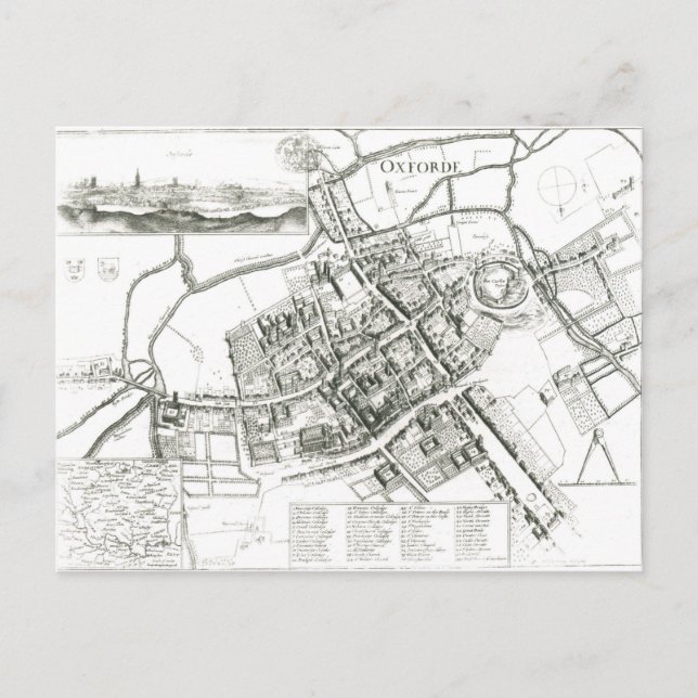 Carte d'Oxford, 1643 (Devant)