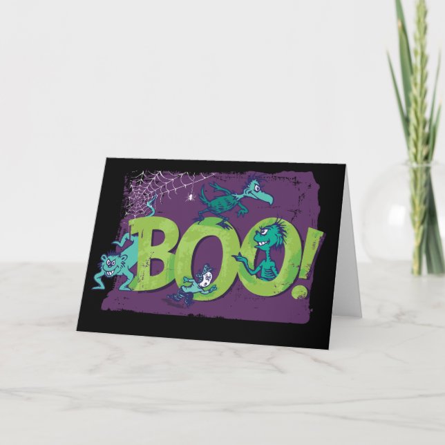 Carte Dr. Seuss | BOO! Graphisme Halloween (Devant)
