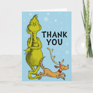 Carte Dr Seuss Grinch hiver Merci d'anniversaire