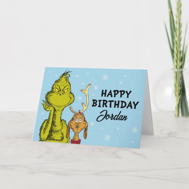 Carte Dr Seuss | Grinch Winter Birday (Devant)