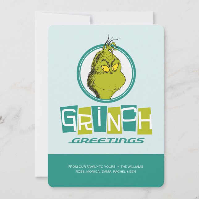 Carte Dr Seuss | Salutations Grinch (Devant)