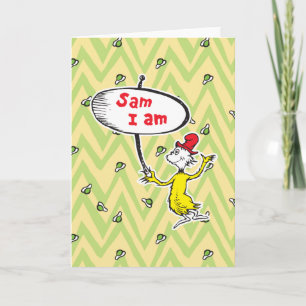 Carte Dr. Seuss Sam-I-Am tenant une pancarte