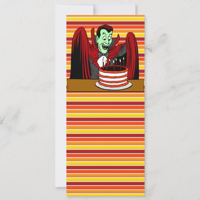 Carte Dracula Vampire Caricature Halloween Anniversaire (Devant)