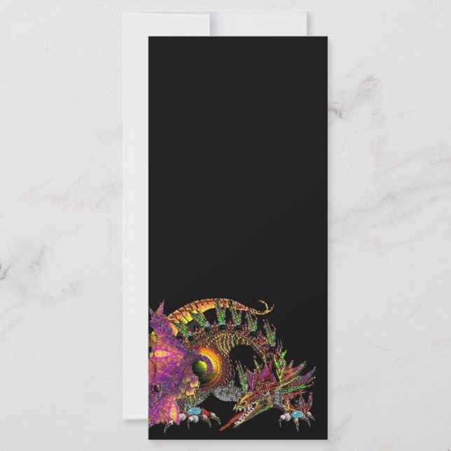 CARTE DRAGO / DRAGON D'OR IMAGINAIRE EN PURPLE ET NOIR (Devant)
