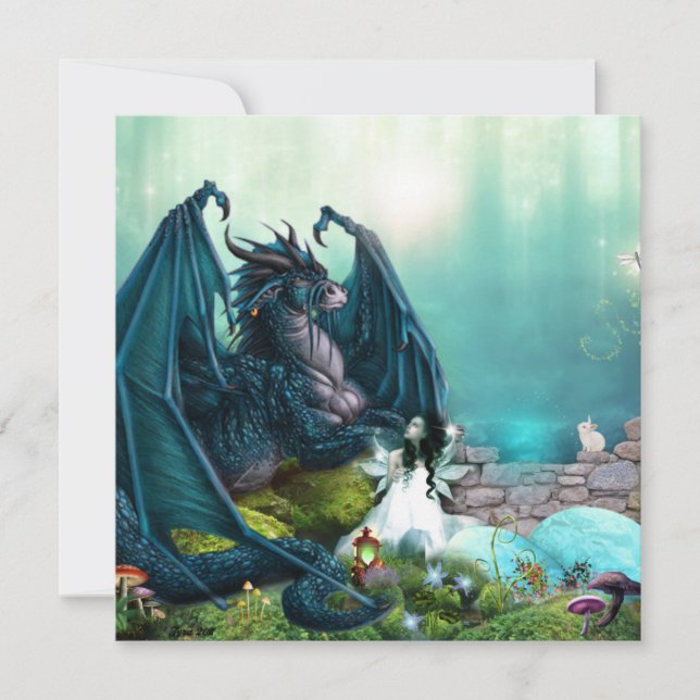 Carte Dragon Avec Fée Girl (Devant)