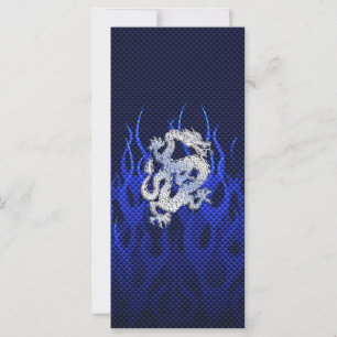 Carte Dragon Bleu dans Chrome Styles de fibre de carbone