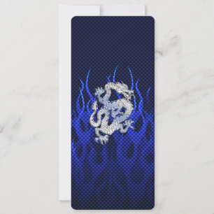Carte Dragon Bleu dans Chrome Styles de fibre de carbone