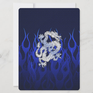 Carte Dragon Bleu dans Chrome Styles de fibre de carbone