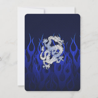 Carte Dragon Bleu dans Chrome Styles de fibre de carbone