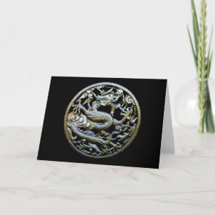 Carte Dragon de bronze chinois / Salutations et cadeaux 