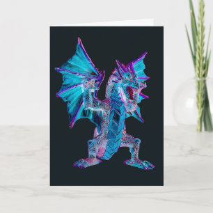 Carte Dragon de Feu Saphir Éthéré Énergie Céleste