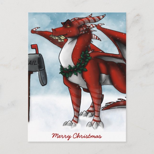 Carte Dragon de Noël (Devant)