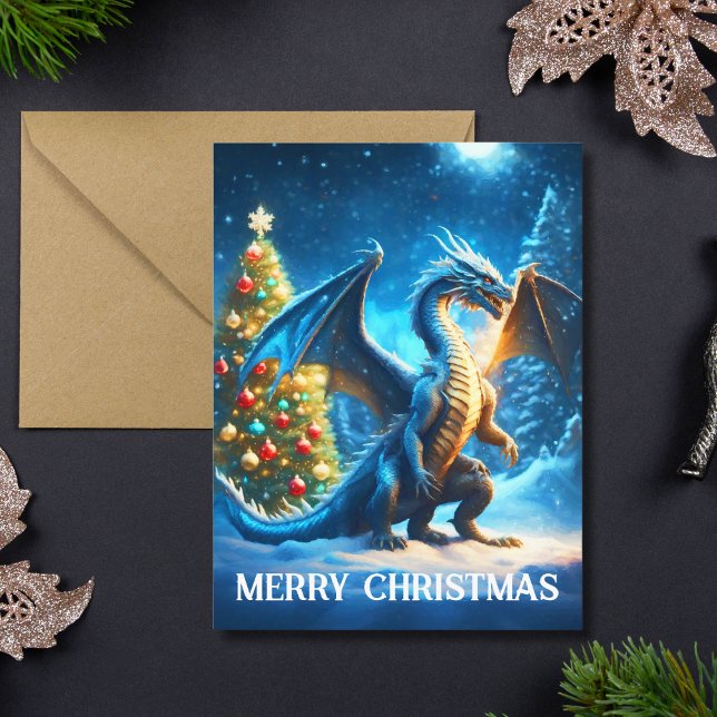 Carte Dragon disant Joyeux Noël (Créateur téléchargé)