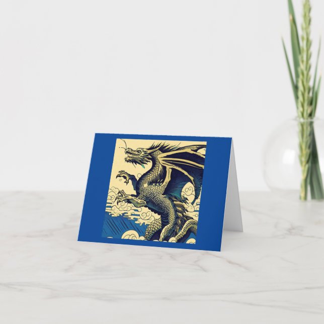 Carte Dragon européen Imaginaire - Bois coupé 3 (Devant)